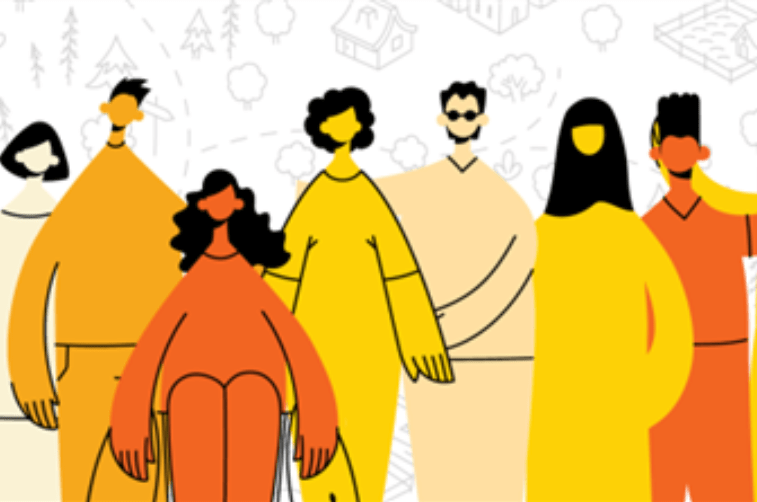 Diverse group illustration with inclusive representation