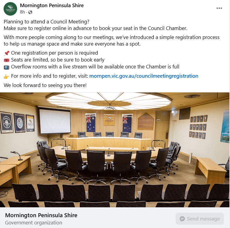 The updated MPSC post regarding the new meeting registration information was published the next day.