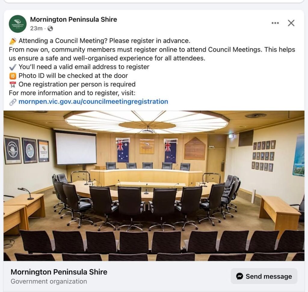 The origional MPSC post regarding the new meeting registration information was promptly removed within a few hours.