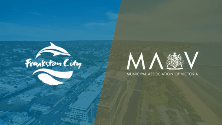 Frankston City, MAV logos over aerial view.